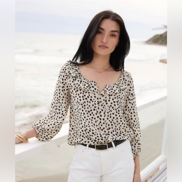 Ayr Amore Flowy Long Sleeve Silk blouse , sz : large - Picture 1 of 7